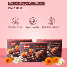 Load image into Gallery viewer, » HEM Madhur Guggal cup Dhoop pack of 3 (12 cups per box) (100% off)

