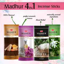 Load image into Gallery viewer, HEM Madhur 4 in 1 Incense Sticks Pack of 4 (135g Each)
