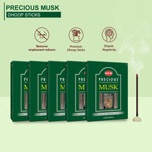 Load image into Gallery viewer, HEM Precious Musk Dhoop Sticks - Pack of 5 (60g Each)
