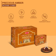 Load image into Gallery viewer, HEM Precious Amber Dhoop Cones - Pack of 12 (10 Cones Each)
