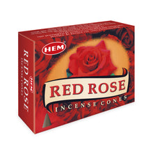Load image into Gallery viewer, Red Rose Incense Cones - Pack of 12 (5803285020829)
