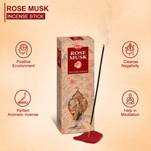 Load image into Gallery viewer, HEM Rose Musk Incense Sticks - Pack of 6 (20 Sticks Each)
